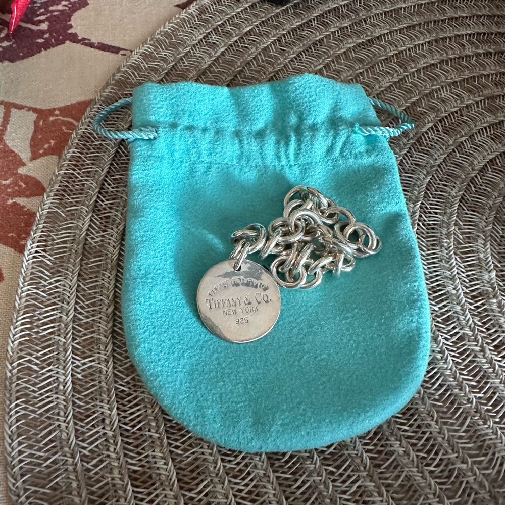 Tiffany & Co. Silver Bracelet with Turquoise Pouch